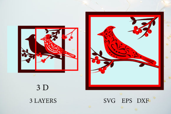 3d Cardinal SVG: Layered Graphics for Crafts