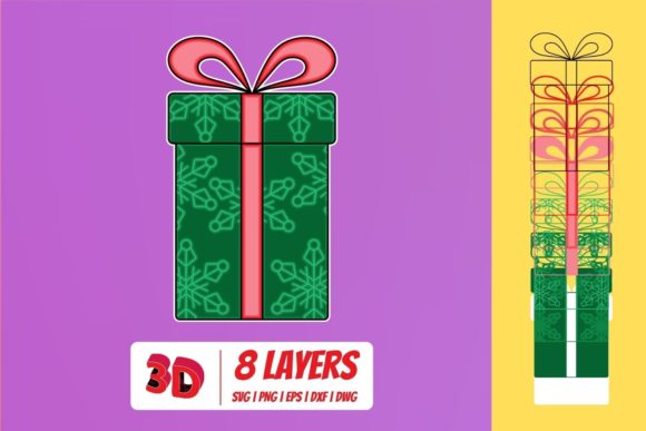 3D Christmas Gift 4 SVG Cut File Review
