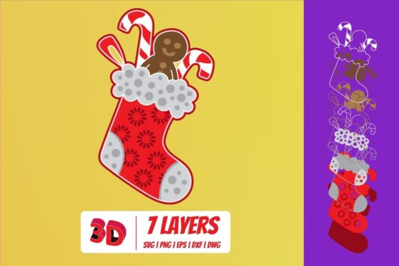 3D Christmas Socks 3 SVG Cut File Review