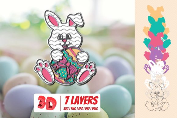 3D Easter Bunny: 3D SVG Shapes for Crafting