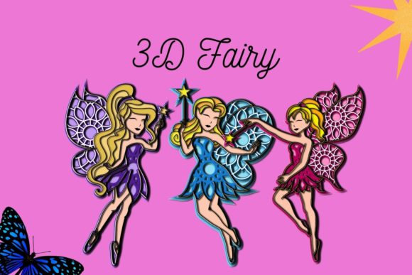 3D Fairy SVG Bundle: 3D Shapes for Design