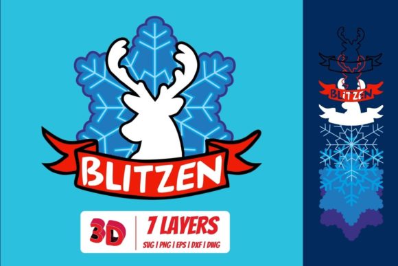 3D Layered Blitzen SVG: A Christmas Design Review