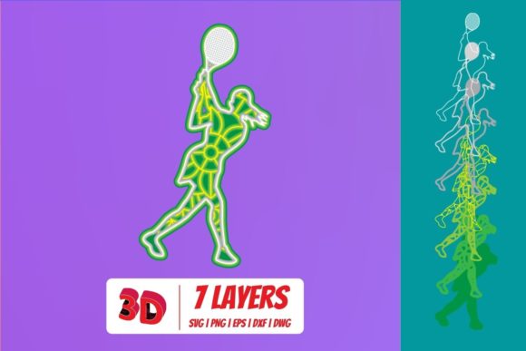 3D Layered Tennis Player SVG: A Publisher's Review