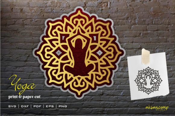 3D Layered Yoga Vector for Laser-Cut Signs & Craft Projects