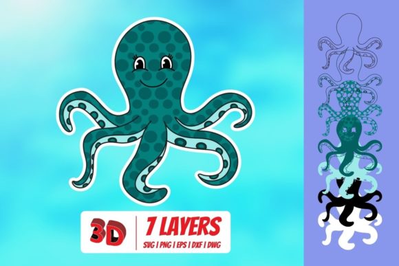 3D Octopus SVG: Playful Shape Design for Branding and Packaging