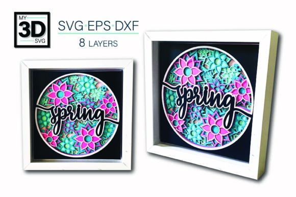3D SPRING SVG for Seasonal Branding and Shadow Box Packaging