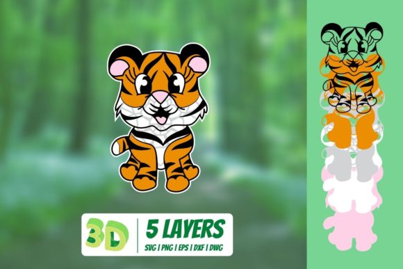 3D Tiger SVG for Crafters: A Bold Shape for Unique Handmade Products