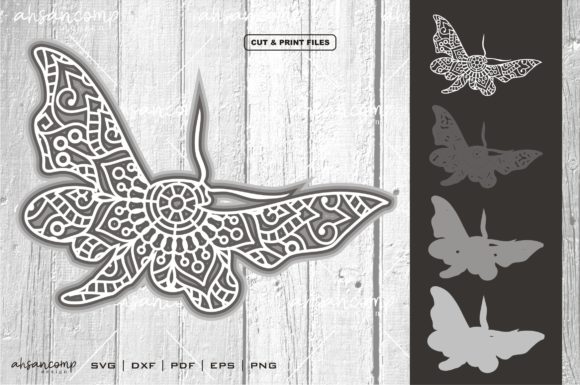 Butterflies Mandala SVG 3D Layered 3 Review