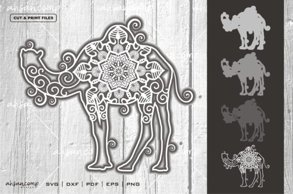 Camel Mandala 3D SVG for Shadow Boxes