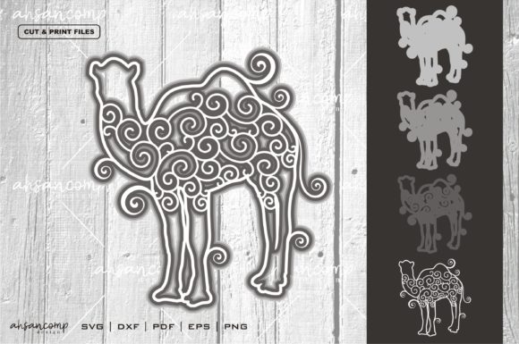 Camel Mandala 3D SVG for Shadow Boxes & Branding