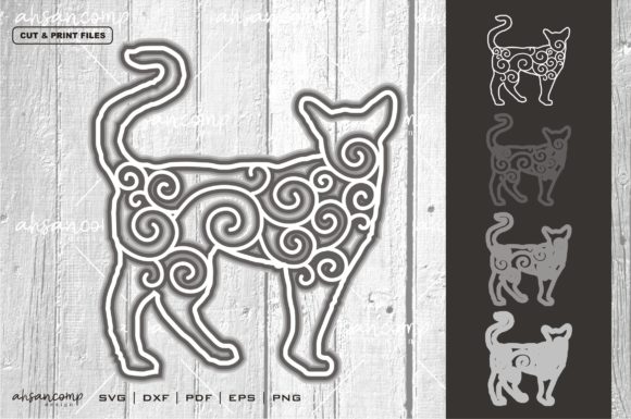 Cat 7 Vector SVG 3D Layered for Shadow Boxes