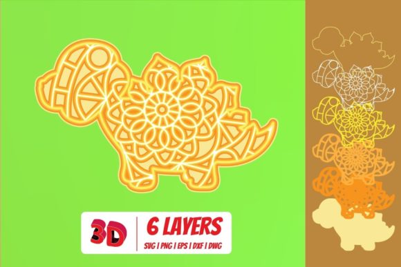 Dinosaurs 5 3D SVG: Shapes for Modern Blogs