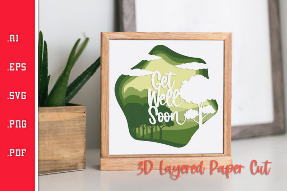 Get Well Soon Wishing Card 3D Layered Graphics Review