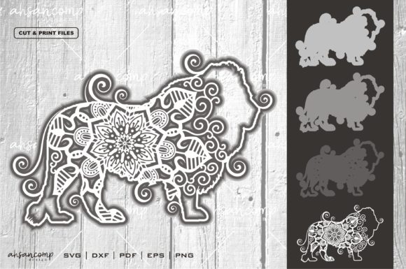 Lion Mandala 3D SVG for Shadow Boxes & Blogs