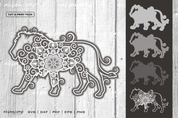 Lion Mandala 3D SVG for Shadow Boxes & Branding